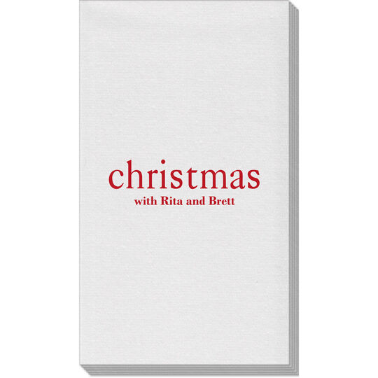 Big Word Christmas Linen Like Guest Towels